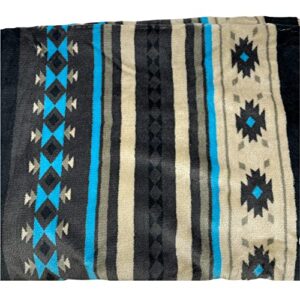 Nu Trendz Signature Southwest Design Sherpa Lined Throw Blanket 50"x 60" (tan)