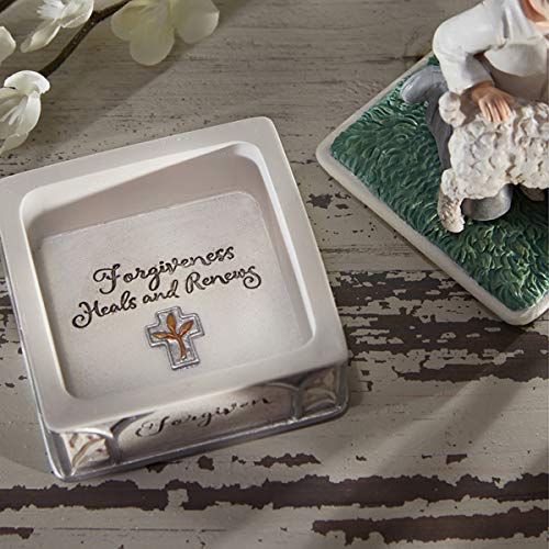 1st Reconciliation Gifts Girl's Lamb of God Decorative Keepsake Rosary Box, 4 1/2 Inch