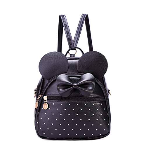 KL928 Girls Mini Backpack Bowknot Polka Dot Cute Small Daypacks Convertible Shoulder Bag Purse for Women