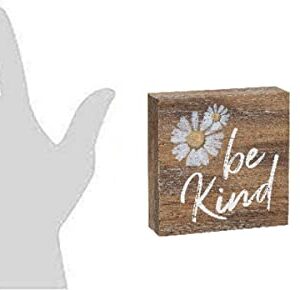 'Be Kind' Inspirational Wood Grain Mini Block Sign, 3.5"