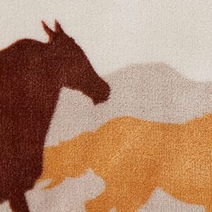 Carstens, Inc Wrangler Running Horse Country Sherpa Fleece Throw Blanket, Brown, One Size