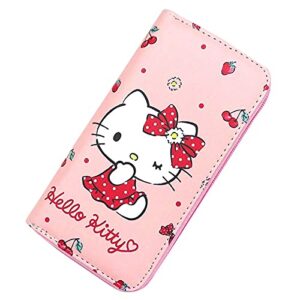kerr’s choice pink kitty purse kitty cat wallet cute faux leather wallet for girls women