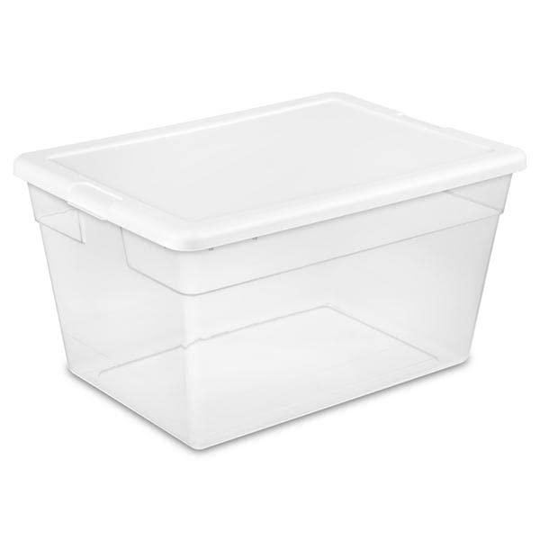 Storage Box, Clear, 56-Qt.