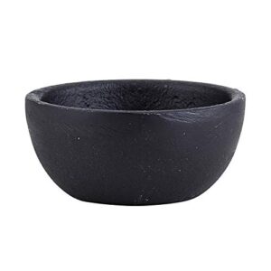47th & main rustic round bowl, tiny, cast iron black