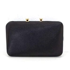 New! Womens INC I.N.C. International Concepts Black Danyele Satin Clutch