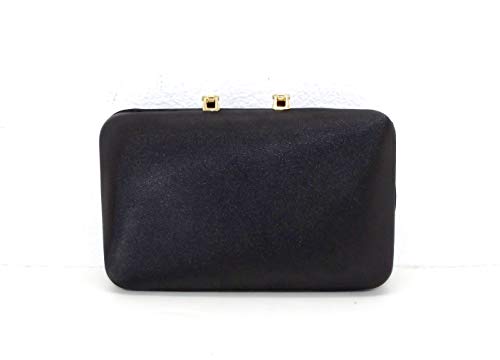 New! Womens INC I.N.C. International Concepts Black Danyele Satin Clutch