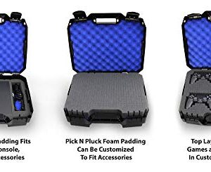 CASEMATIX Travel Case Bag Compatible with PlayStation 4 Slim 1TB Console and Accessories such as Controllers, Games, Cables, Will Not Fit Other PS4 Models, Includes Case Only