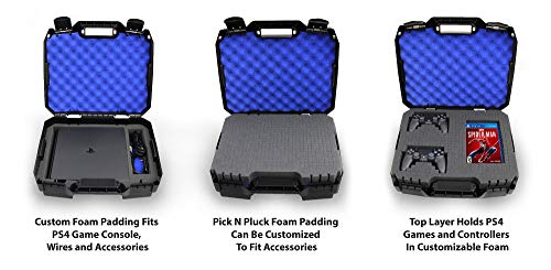 CASEMATIX Travel Case Bag Compatible with PlayStation 4 Slim 1TB Console and Accessories such as Controllers, Games, Cables, Will Not Fit Other PS4 Models, Includes Case Only