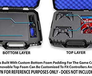 CASEMATIX Travel Case Bag Compatible with PlayStation 4 Slim 1TB Console and Accessories such as Controllers, Games, Cables, Will Not Fit Other PS4 Models, Includes Case Only