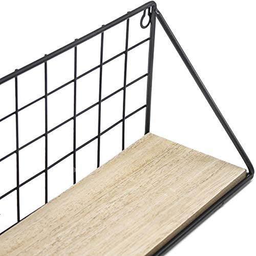 Sorbus® Floating Shelves Wall Mounted Rustic Wood Storage Set for Picture Frames, Collectibles, Decorative Items, Great for Living Room, Office, Bedroom, Bathroom, Kitchen, etc (2-Pack, Natural)