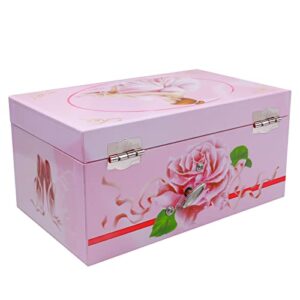 TAOPU Sweet Musical Jewelry Box with Pullout Drawer and dancing Ballerina Girl Figurines Music Box Jewel Storage Case for girls