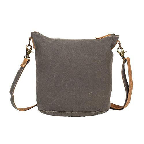 Myra Bag Ormos Upcycled Canvas & Cowhide Leather Shoulder Bag S-1255