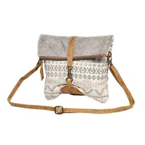 Myra Bag Imbicrate Upcycled Canvas & Cowhide Leather Small Crossbody Bag S-1262