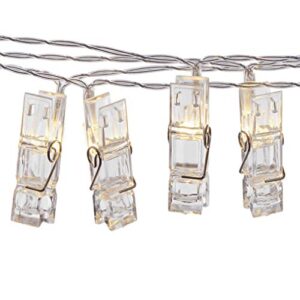 sterno home gl42589 led battery-operated clip string lights, 10.5 feet, warm white cord