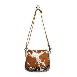 Myra Bag Flap Over Cowhide & Leather Small Crossbody Bag S-1215