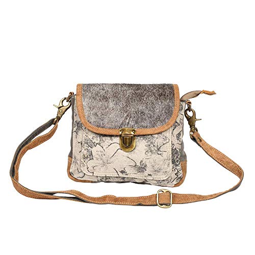 Myra Bag Radiant Upcycled Canvas & Cowhide Leather Crossbody Bag S-1257