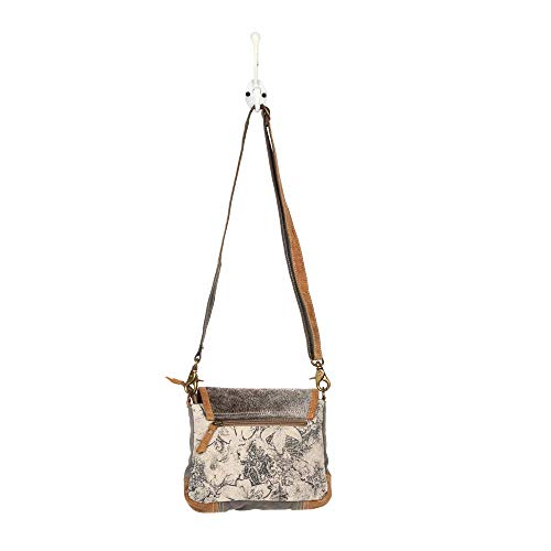 Myra Bag Radiant Upcycled Canvas & Cowhide Leather Crossbody Bag S-1257