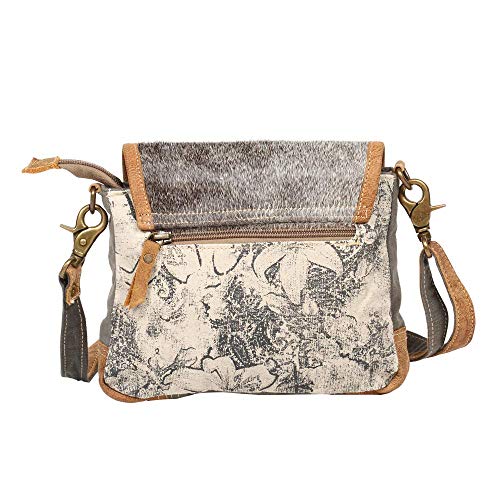 Myra Bag Radiant Upcycled Canvas & Cowhide Leather Crossbody Bag S-1257