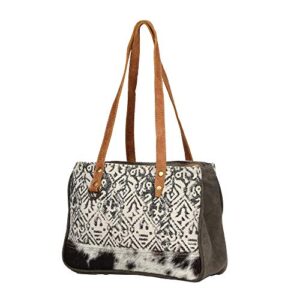 Myra Bag Spencer Upcycled Canvas & Cowhide Leather Bag S-1246