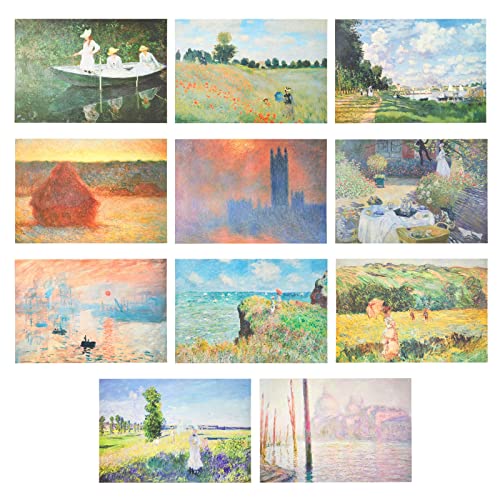 20 Set of Claude Monet Posters for Home Decor, Matte Laminated Fine Art Prints for Wall Decor, 200gsm (13 x 19 in)