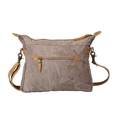 Myra Bag Tribe Strip Upcycled Canvas & Cowhide Leather Bag S-1210