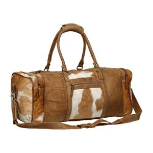 myra bag cinnamon cowhide leather travel bag s-1272