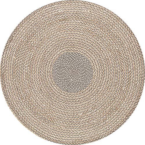 nuLOOM Draya Casual Braided Jute Area Rug, 8' Round, Grey