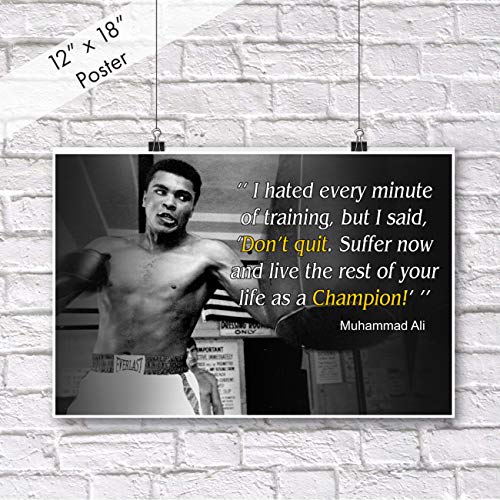 Muhammad Ali Poster Quote Boxing Black History Month Posters Sports Quotes Decorations Growth Mindset Décor Learning Classroom Teachers Decoration Educational Teaching Supplies Black Wall Art P046