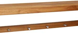 AquaTeak 36" Moa Wall Shelf with Hooks