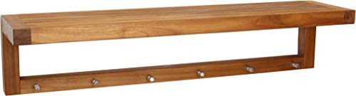 AquaTeak 36" Moa Wall Shelf with Hooks