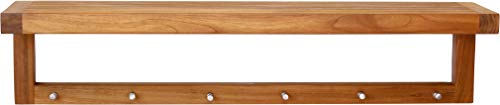 AquaTeak 36" Moa Wall Shelf with Hooks