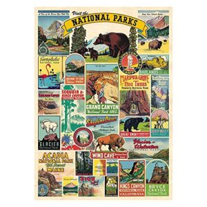 cavallini decorative wrap poster, national parks, 20 x 28 inch italian archival paper (wrap/np)