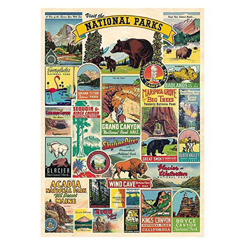 Cavallini Decorative Wrap Poster, National Parks, 20 x 28 inch Italian Archival Paper (WRAP/NP)