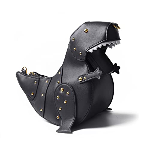 LUI SUI Women Dinosaur Shape Shoulder Bag Rivet Chic Purse Whale Animal Bags Novelty Crossbody Bags For Girls