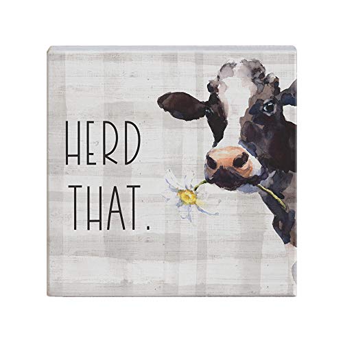 Simply Said, INC Small Talk Sign 5.25" Wood Block Plaque - Herd That