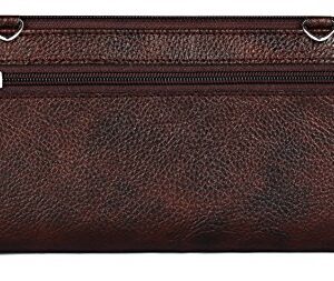 The Clownfish Vegan Leather Wallets for Women Ladies Purse Handbag Clutch Bag-Dark Brown