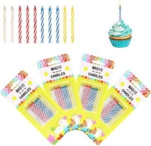 magic trick relighting candle, 40 packs birthday candles fun prank kit cake tricks and decorations for birthday, party, christmas, celebration (multi, 40pieces)