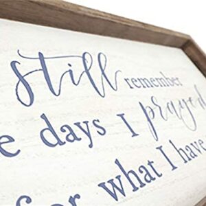 Paris Loft I Still Remember The Days I Prayed for What I Have Now Wood Framed Signs Wall Decor|Retro Vintage Christian Home Decor White Washed 19x1.5x8.5''