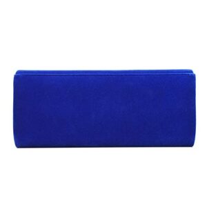 U-Story Women's Evening Wedding Party Velvet Envelope Clutch Bag Tote Purse Handbag (Blue)