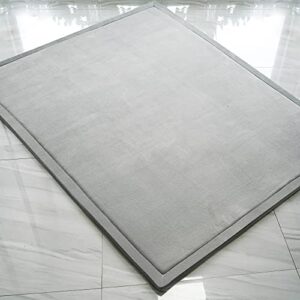 eanpet soft tatami mat 5′ x 7′ area rug pad non-slip memory foam carpet large playmats for kids crawling mat anti-skid doormats living room bedroom mat women gym mat (grey)