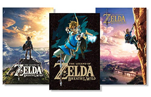 Pyramid America Set of 3 Legend of Zelda Breath of Wild Fan Collection Poster Set Bundle 24x36 inch