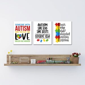 Simply Remarkable Set of 3 Autism Poster Prints Autism Awareness Home Decor Autistic Spectrum (8x10, Set of 3)