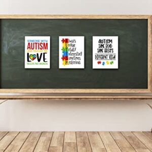 Simply Remarkable Set of 3 Autism Poster Prints Autism Awareness Home Decor Autistic Spectrum (8x10, Set of 3)