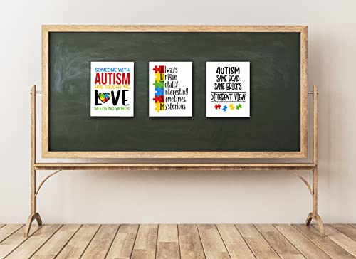 Simply Remarkable Set of 3 Autism Poster Prints Autism Awareness Home Decor Autistic Spectrum (8x10, Set of 3)