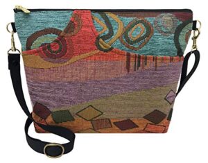 danny k. women’s tapestry bag shoulder handbag, large zipper purse handmade in the usa (wild mango)