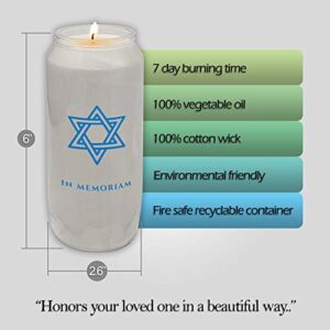 Yahrzeit Memorial Candles - Yahrzeit Candle 7-Day Burn Time - 3 Pack
