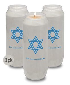 yahrzeit memorial candles – yahrzeit candle 9-day burn time – 3 pack