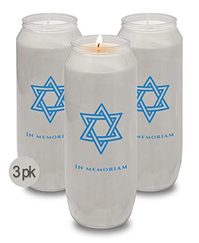 Yahrzeit Memorial Candles - Yahrzeit Candle 9-Day Burn Time - 3 Pack