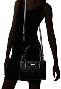 Nautica womens Sandy Jr. Top Handel With Removable Crossbody Strap Satchel Bag, Black( Embossed Logo), One Size US