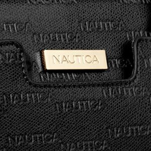 Nautica womens Sandy Jr. Top Handel With Removable Crossbody Strap Satchel Bag, Black( Embossed Logo), One Size US